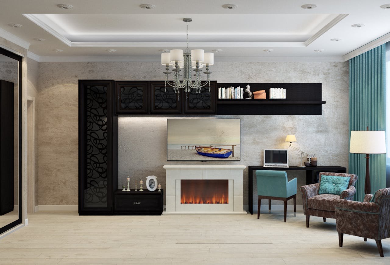 services-img-03 Elegant modern interior living room with fireplace and stylish decor.